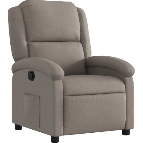 Fauteuil relax TV rembourrage confortable fonction d'inclinaison manuelle en tissu taupe DEC028182