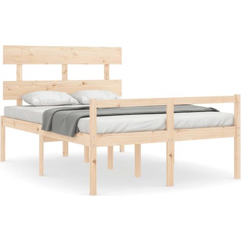 Maison Exclusive - Seniorenbett mit Kopfteil 120x200 cm Massivhol