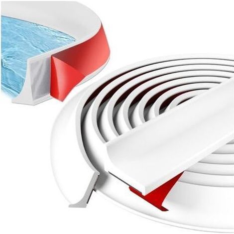 Joint d'étanchéité pour receveur de douche, 1 m, pour bordure de lavabo en silicone, pour seuil de salle de bain, cuisine, plan de travail (1/5)