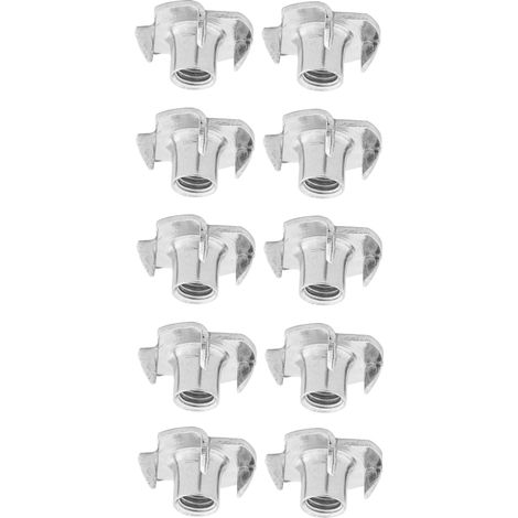 Cyclingcolors – Lot de 10 écrous à griffe M8 acier – Filetage métrique pas standard – Fixation meuble bois pour lit, table, chaise, armoire, étagère