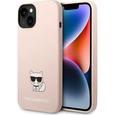 Karl Lagerfeld Choupette Silikonhülle für iPhone 14 Plus, hellrosa (1/5)