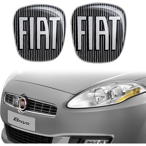 Adesivo Fiat 3D Ricambio Logo per Bravo - Confezione: ANTERIORE + POSTERIORE - Colore: NERO