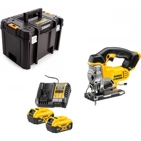 Dewalt DCS331 P2 Scie Sauteuse + 2 X 5 Ah Batteries + chargeur et Coffret TSTAK