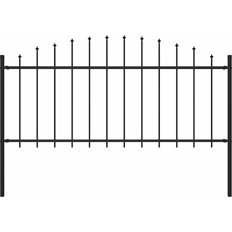Gartenzaun Woerden mit Speerspitze Stahl 170 x 75 cm Schwarz