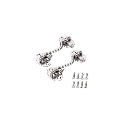 Crochet Fermeture Porte, Crochet de Cabine En Acier Inoxydable, Crochet Cabine, Acier Inoxydable Porte Loquet, Verrou Porte Coulissante pour Serrures Porte de Bain Fenêtre Porte Coulissante (1/5)