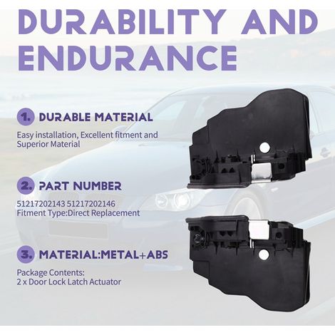 One pair of 51217202143 and 51217202146 actuators are suitable for BMW X6, E60, and E61 front door lock actuators. (1/4)
