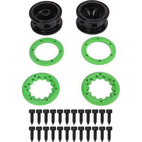 2 jeux de pneus et moyeux hexagonaux pour voiture RC tout-terrain. roues de désert compatibles ZD Racing DBX 10 (1/5)