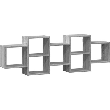 Maison Exclusive - Wandregal Grau Sonoma 129x18x42 cm Holzwerksto
