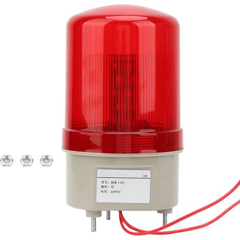 Feu de signalisation clignotant rotatif 220 V CA, LED rouge, diamètre 97 mm