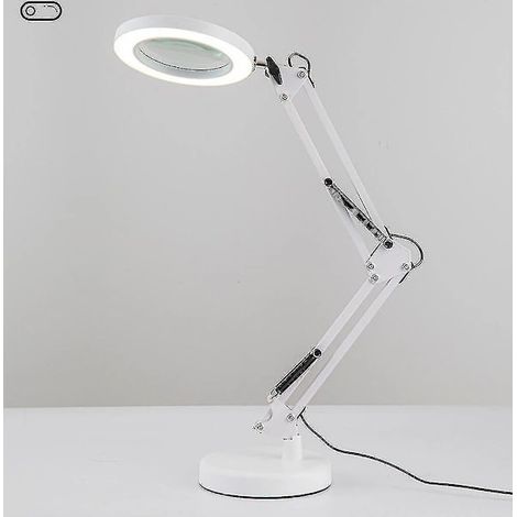 30-fache Vergrößerungslupe mit Licht, 3 Farbmodi, 10 einstellbare Helligkeitsstufen, Schreibtischlampe mit Lupe. (1/2)