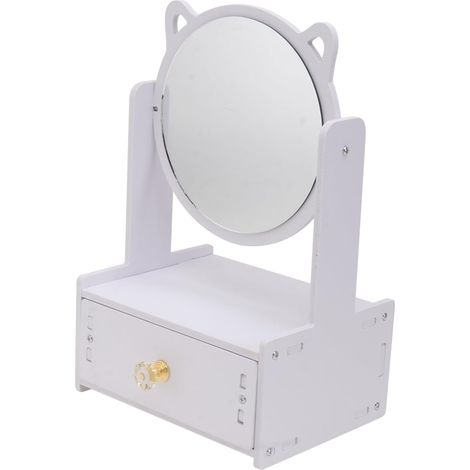 Miroir De Table De Commode Boîte De Rangement Miroir Rotatif Tiroir Miroir De Maquillage De Table pour Un Usage Domestique (1/5)