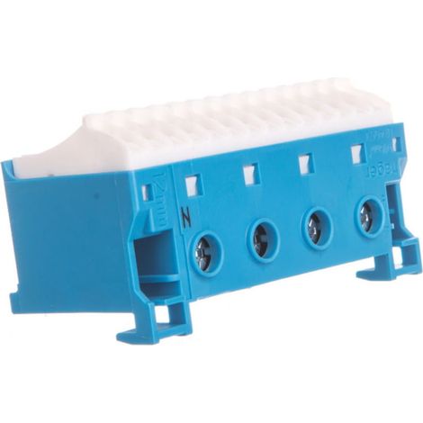 Bloque de bornes autoajustable 63A QC azul, 18 bornes, 33x75x34mm KN18N