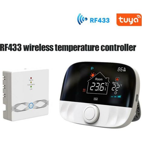 Thermostat intelligent sans fil RF433, regulateur de temperature Programmable pour le chauffage de la piece, avec chaudiere a gaz et actionneur controleur de temperature d'hysteresis 0.5 ��