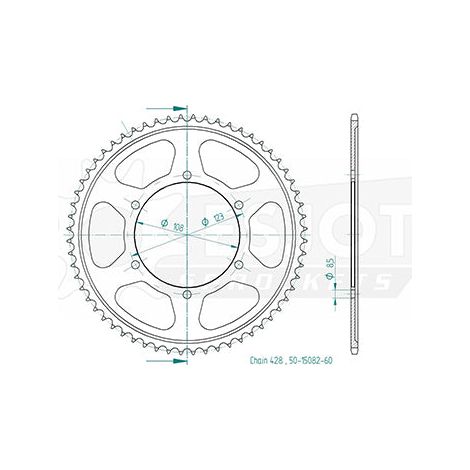 Couronne Acier compatible avec la marque Aprilia - 428 - 60 Dents - Similaire JTR25 - Made in Germany