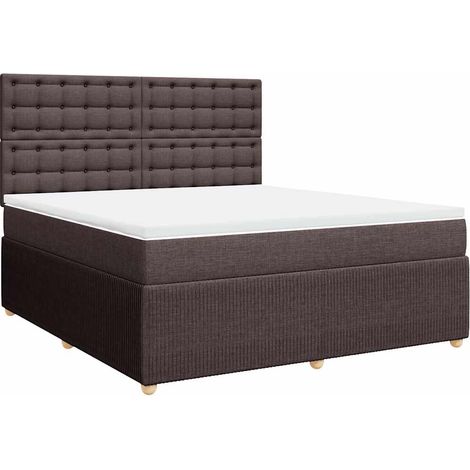 Maison Exclusive - Giroletto a Molle con Materasso Marrone Scuro 180x200cm Tessuto