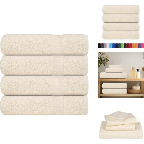 Serviettes de bain 4 pcs crème 100x150 cm 360 g/m² 100% coton - Serviette De Bain - Serviettes De Bain - Serviette - Serviette De Douche (1/5)