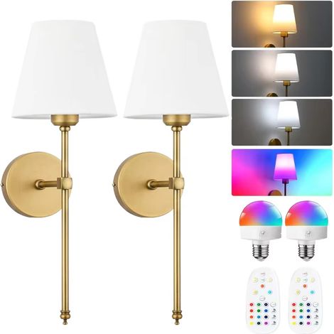 Lot 2 lampes murales LED rechargeables – Télécommande, gradation, design moderne – Décoration murale pour salon et chambre (1/5)