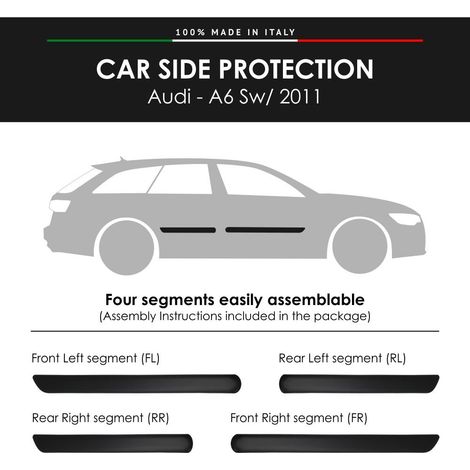 Modanature Laterali per Audi con Biadesivo 3M - Modello: A6 SW - 2011