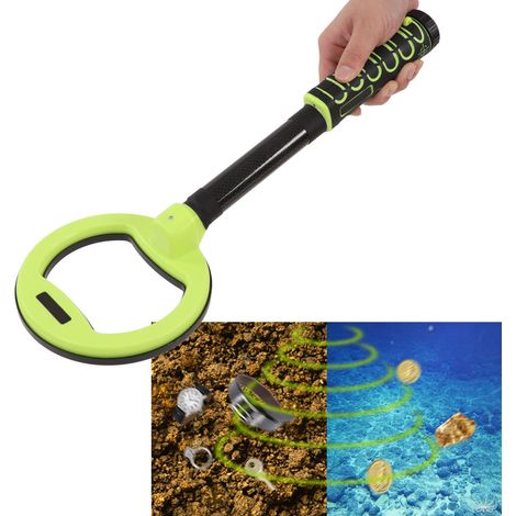 Tragbarer Metalldetektor mit rundem Kopf und kurzem Griff, Gerät zur Unterwasser-Schatzsuche, vollständig wasserdicht, Gerät zur Schatzsuche und Archäologie im Freien, grün. (1/5)