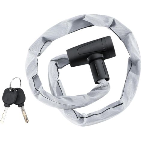 Chaîne avec cadenas, clés réfléchissantes antivol, 75 cm, câble en acier ultra-résistant, chaîne de sécurité, protection pour portails et clôtures, pour armoires, motos et bagages (1/5)
