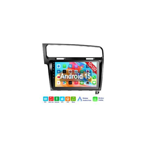 Autoradio pour VW Golf VII MK7 2013-2017 10" APPLE Carplay Android 15 Bluetooth EQ USB GPS Navi WIFI Écran tactile - 1+32G