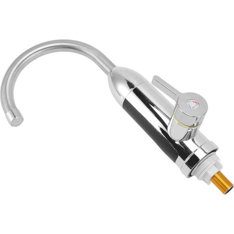 Robinet chauffant électrique en acier inoxydable pour cuisine et salle de bain, prise européenne 220 V