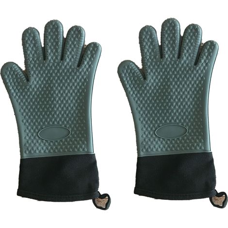 Gant De Cuisine En Silicone - Résistant Jusqu'à 240 °C - Longueur Renforcée Pour Sécurité - Usage Cuisinière Four Grill - Par 2 (1/5)
