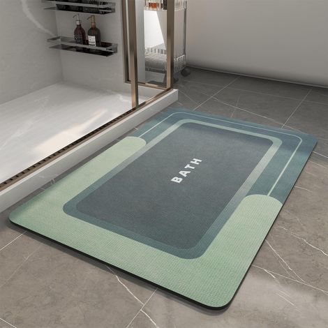 Household quick-drying bathroom mat, non-slip, absorbent, washable hotel indoor toilet mat - BATH - Green - 401200.3CM