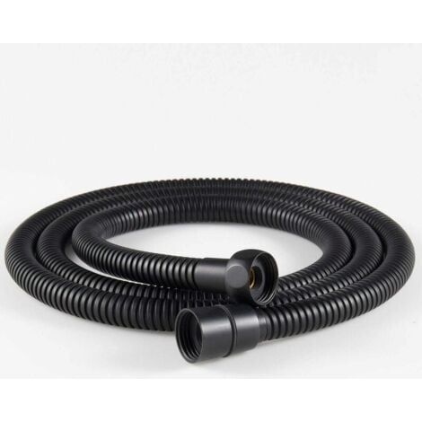 Flexibler Duschschlauch aus Edelstahl 1,5m, Messinganschlüsse, knickfester Duschkopfschlauch, flexibler Duschschlauch – schwarz 1 Stück (1/5)