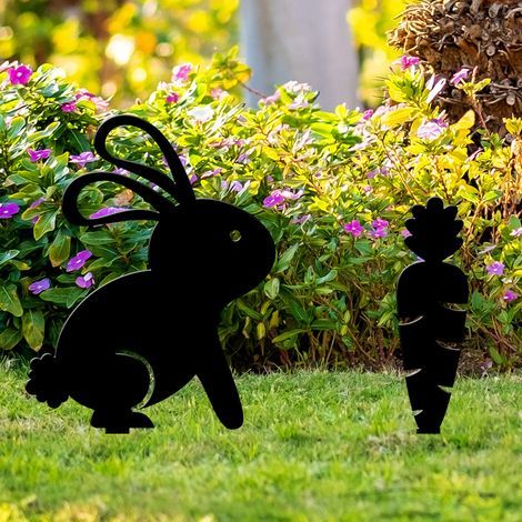 Three-dimensional acrylic carrot and rabbit outdoor patio floor modeling decorations outdoor patio wall decoration farmhouse garden decoration (1/4)