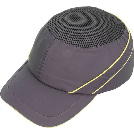 Casque de chantier gris PU respirant, anti-collision, absorption des chocs, réglable, avec bande réfléchissante (1/5)