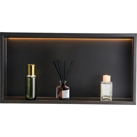 Niche de Douche en Acier Inoxydable 33x63,5 cm avec Éclairage LED,Organisateur Étanche et Facile à Installer pour Salle de Bain (1/5)
