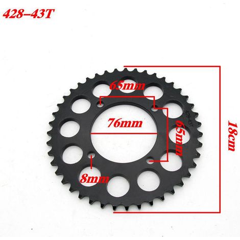 Motorcycle sprocket drive parts 428-43T 76MM inner diameter, sourced directly from the manufacturer. (1/4)