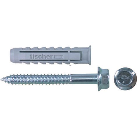 TASSELLO IN NYLON CON VITE MORDENTE SX-BM- - SX10 BM ø mm.10x50 vite mm.7x65 - 100 pezzi FISCHER