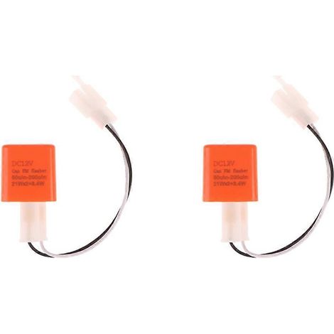 Câble adaptateur de relais 2 broches 12 V pour clignotant LED à fréquence réglable, relais indicateur de clignotant orange (1/5)