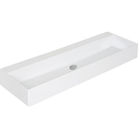 Vasque Elayla 1220x130x450 mm sans trou de robinet en céramique, blanc (1/3)