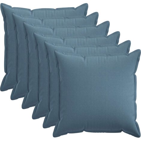 vidaXL Cushion Cover 6 pcs HOUTEN Jeans Blue 55 x 55 cm Faux Linen (1/5)