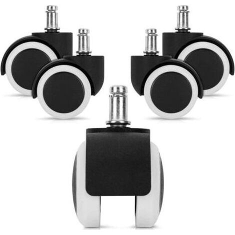 5X Rouleau de Sol Dur 11 / 48mm - également pour sols Souples - caoutchouté - roulettes de Chaise de Bureau 360 ° roulettes de Remplacement - roulettes de Remplacement de Chaise (1/5)
