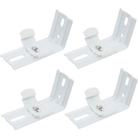 Supporti per tende - Fermatende - Tende da appendere - Design a L - Set da 4 pezzi - Bianco (1/5)