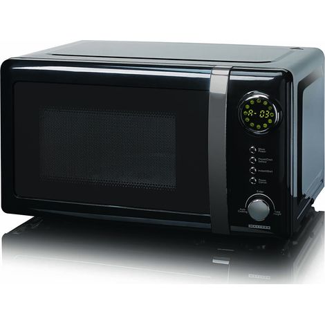 Four à micro-ondes noir 700 W, capacité 20 L, affichage LED