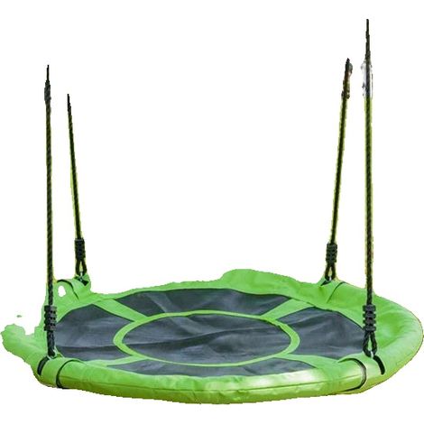 Altalena a nido d'uccello, materiale resistente, altezza regolabile, verde (1/2)