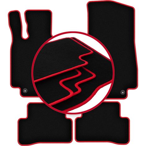 Tapis de voiture CARLUX-RED pour Mercedes C W205 avec repose-pieds break, berline (2015-)