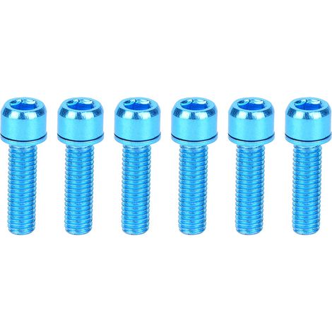 6 Vis en Alliage de Titane M5x25mm pour Support de Bouteille de Vélo (Lot de 6, Bleu) (1/5)