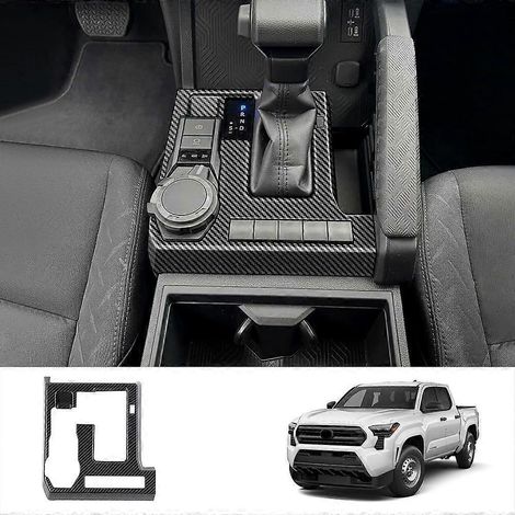 Panneau de protection décoratif pour levier de vitesses de Toyota Tacoma 2024-2025 - Accessoires et modifications intérieures (noir) (1/4)