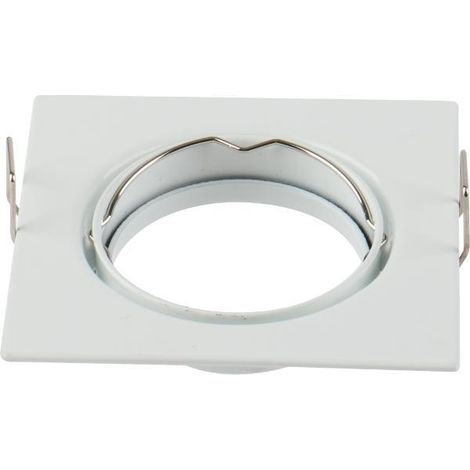 Portalampada orientabile quadrato uso interno colore bianco incasso soffitto iolume ioportlampqbi