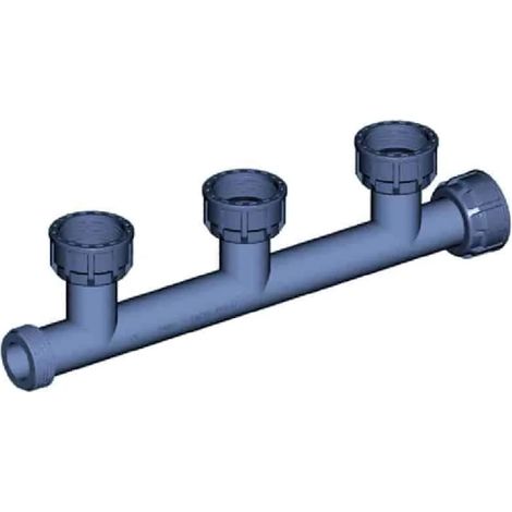 PVC Verteiler 1 Zoll, Ausflussverteiler 3 Abgänge (1/3)