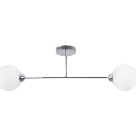 LÁMPARA DE TECHO ASTURIA CROMADA 2 PLACAS PANTALLA BLANCA E27