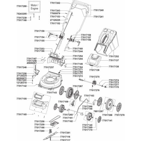 Rad mit 255 mm Durchmesser für Rasenmäher IKRA - MOGATEC 056863