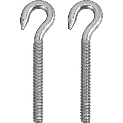 2 crochets muraux - M12 - inox - pour rangement et vêtements (1/5)