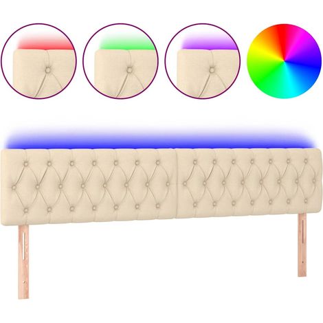 Maison Exclusive - Cabecero con LED de tela color crema 180x7x78/ (1/5)